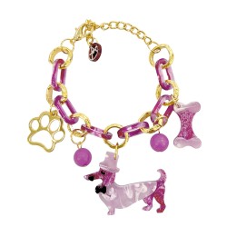 Bracciale Bijoux DOGX Catena Multi-Charms Fucsia