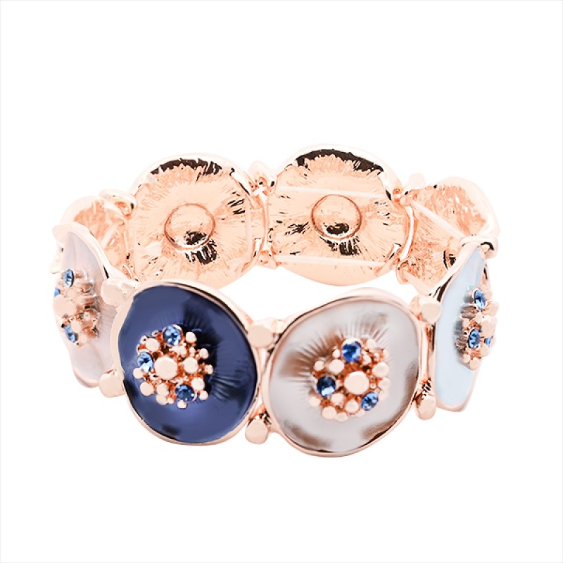 Bracciale Bijoux Elastico Mushroom Blu Smaltato