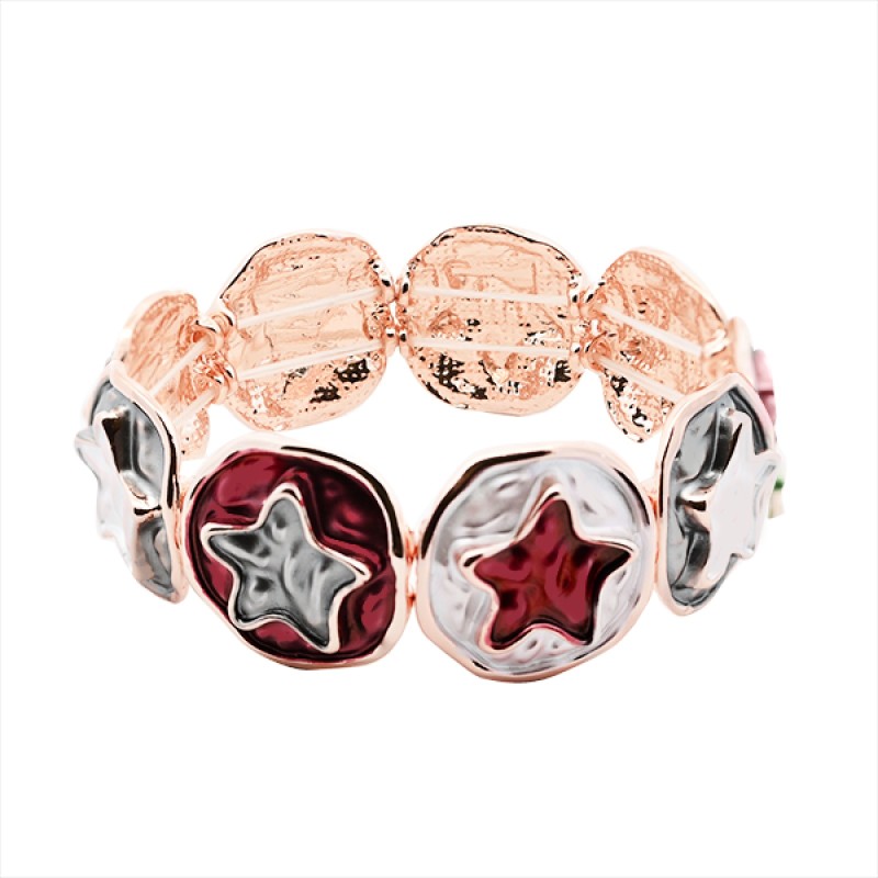 Bracciale Bijoux Elastico Star Porpora Smaltato