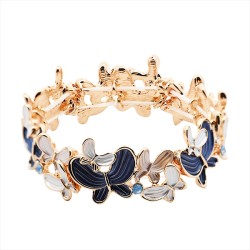 Bracciale Bijoux Elastico Farfalla Morfo Blu Smaltata