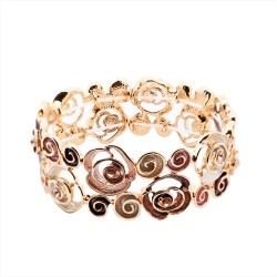 Bracciale Bijoux Elastico Spirale Smaltato Marrone