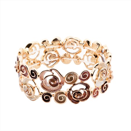 Bracciale Bijoux Elastico Spirale Smaltato Marrone