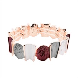 Bracciale Bijoux Elastico Geometrico Smaltato Porpora