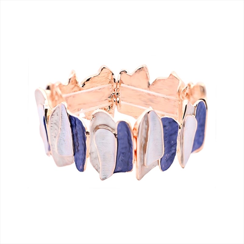 Bracciale Bijoux Elastico Geometrico Smaltato Blu