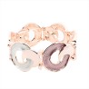 Bracciale Bijoux Elastico Chips Intrecciate Smaltato Beige