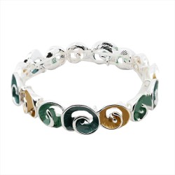 Bracciale Bijoux Elastico Spiraline Smaltato Verde