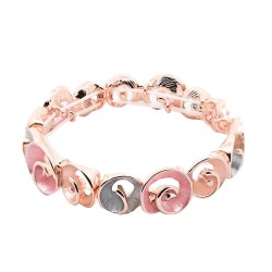 Bracciale Bijoux Elastico Spiraline Smaltato Rosa