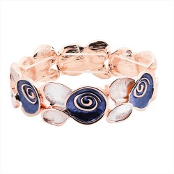 Bracciale Bijoux Elastico Spirali Smaltato Blu