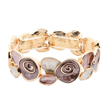 Bracciale Bijoux Elastico Spirali Smaltato Marrone