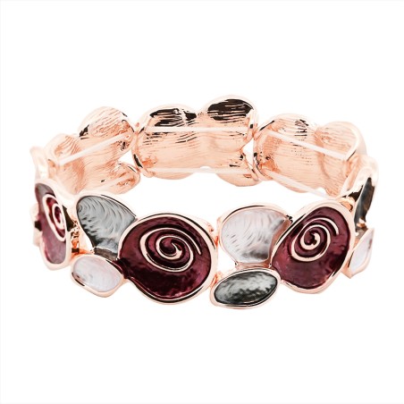 Bracciale Bijoux Elastico Spirali Smaltato Porpora