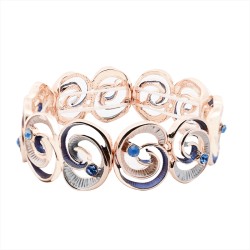 Bracciale Bijoux Elastico Spiralato Smaltato Blu