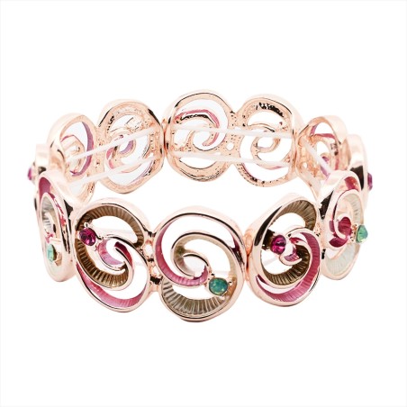 Bracciale Bijoux Elastico Spiralato Smaltato Fucsia