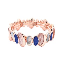 Bracciale Bijoux Elastico Gocce Smaltato Blu