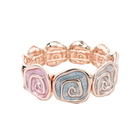 Bracciale Bijoux Elastico Spirali Rune Smaltato Rosa