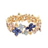 Bracciale Bijoux Elastico Fiori Smaltato Blu