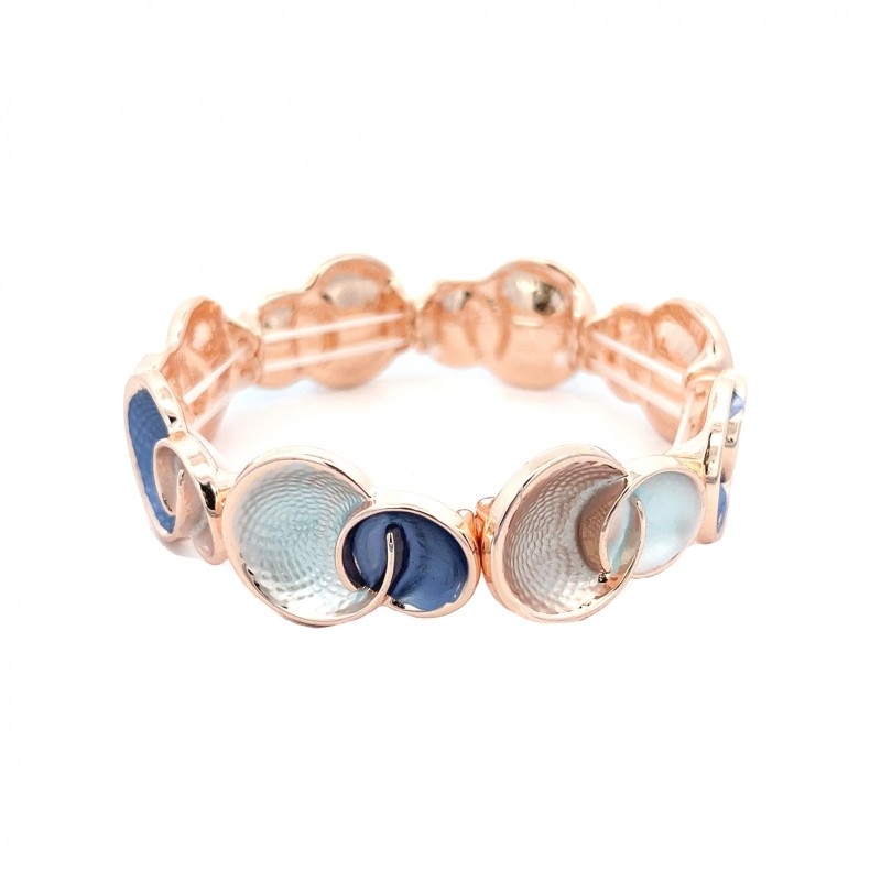 Bracciale Bijoux Elastico Ricciolo Runa Smaltato Blu