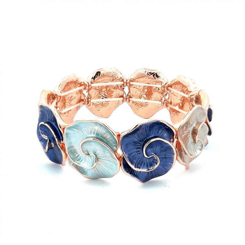 Bracciale Bijoux Elastico Spirale Runa Smaltato Blu