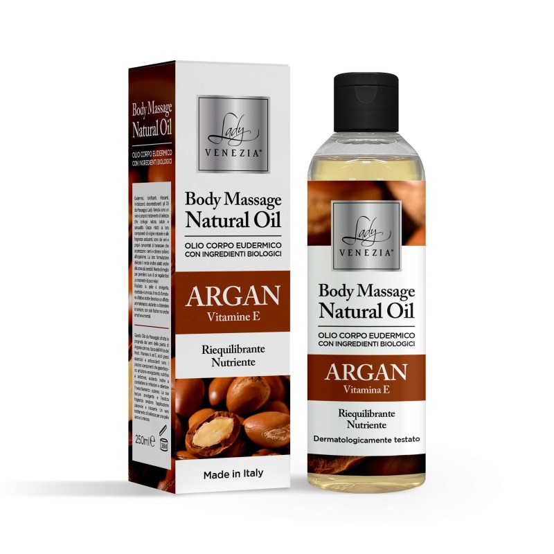 Body Massage ARGAN Olio Corpo Eudermico con Vitamina E