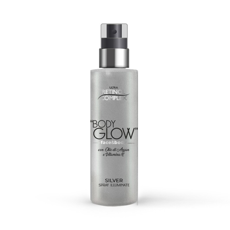 Spray Corpo Illuminante 'BODY GLOW' SILVER con Olio di Argan e Vitamina E