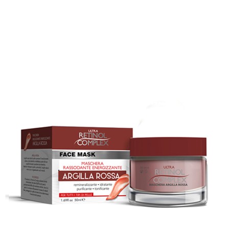 Maschera Viso ARGILLA ROSSA Rassodante-Energizzante