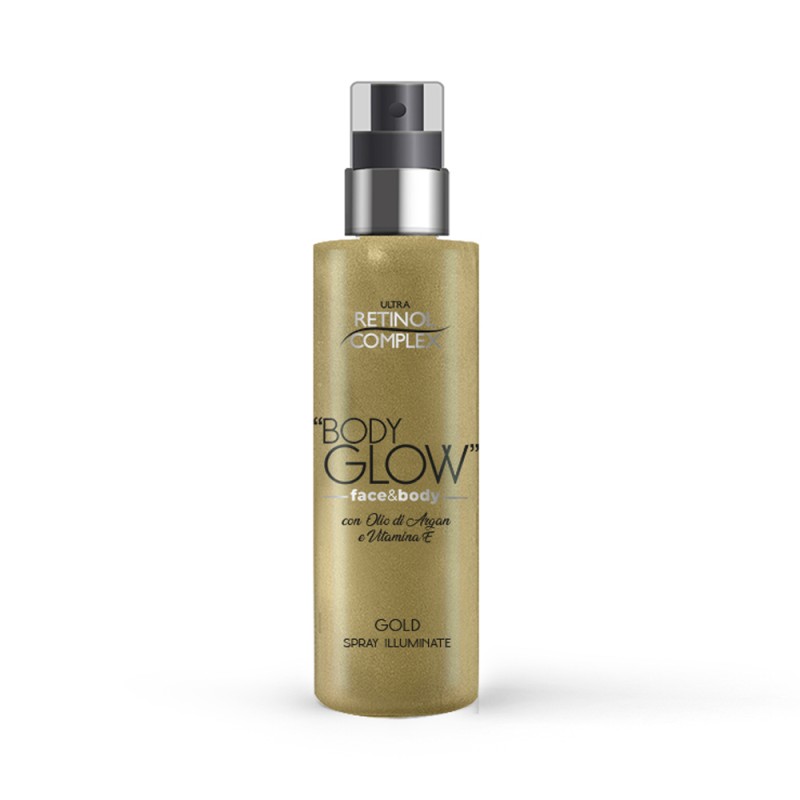 Spray Corpo Illuminante 'BODY GLOW' GOLD con Olio di Argan e Vitamina E