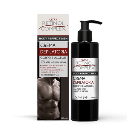 Crema Depilatoria UOMO per Corpo e Ascelle Retinol Complex