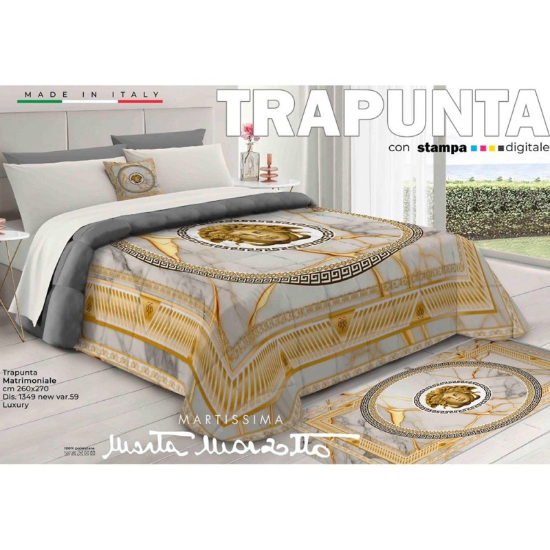 Trapunta Matrimoniale MEDUSA LUXURY Oro/Grigio by Marta Marzotto