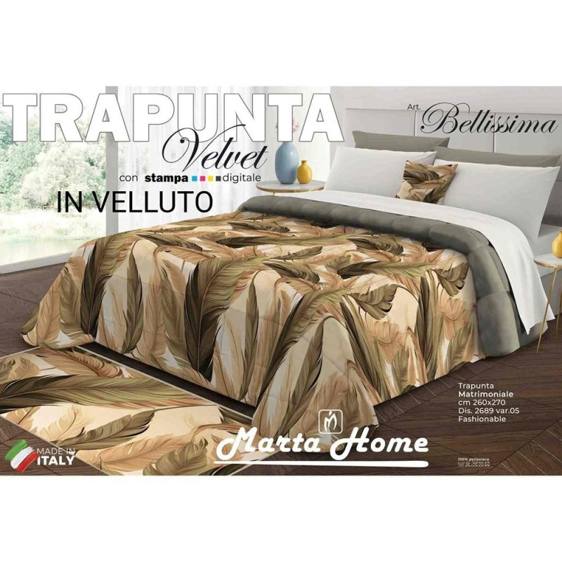 Trapunta Matrimoniale Velluto LA BELLISSIMA 'Fashionable' by Marta Marzotto