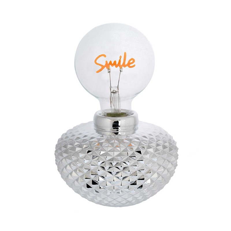 Lampada SMILE-HONEYCOMB LED d.95cm in Resina Argentata