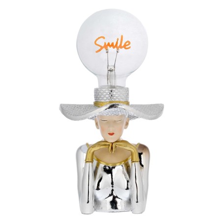 Lampada SMILE-WOMAN LED in Resina Argentata