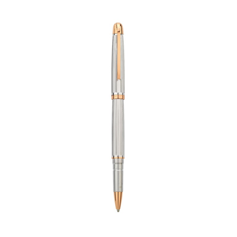 Penna ROLLER Zigrinata '6015' Bicolore Silver-Gold