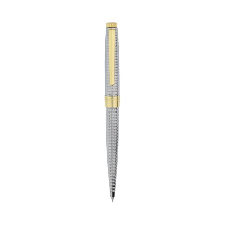 Penna a Sfera Zigrinata Nido d'Ape '6013' Bicolore Silver-Gold