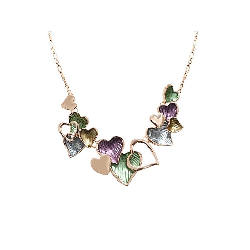 Collana Bijoux Verde Smalatata con Cuori