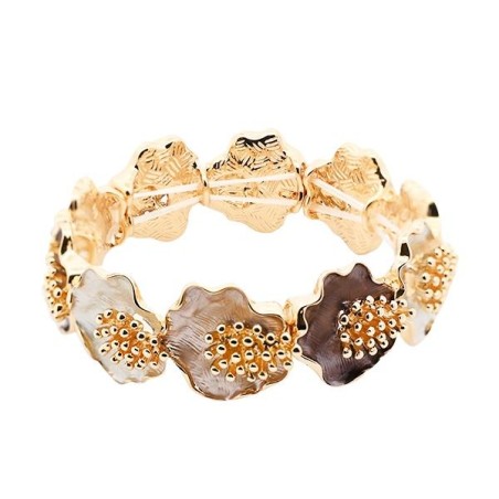 Bracciale Bijoux Elastico Grappolo Marrone Smaltato