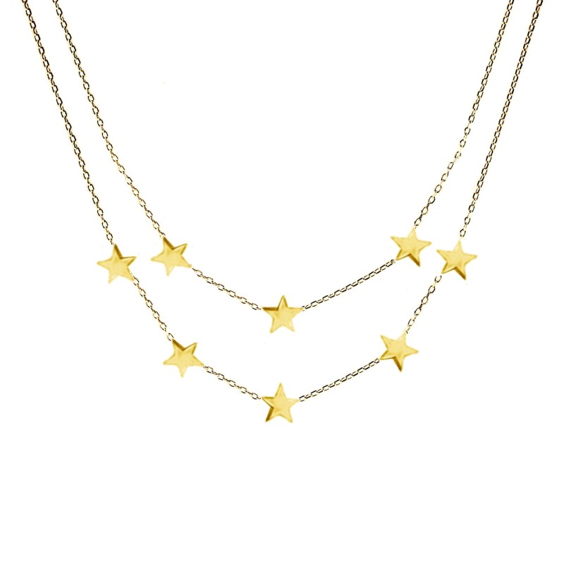 Collana Doppio Filo Oro Giallo con Stella