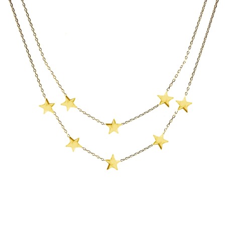 Collana Doppio Filo Oro Giallo con Stella