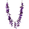 Collana Bijoux Viola Lunga Con Petali