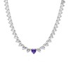 Collana Tennis Girocollo Influencer Viola in Zirconia Taglio a Cuore