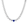 Collana Tennis Girocollo Influencer Blu in Zirconia Taglio a Cuore