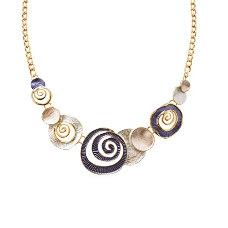 Collana Bijoux Blu Spirale Smaltata