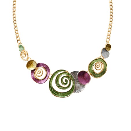 Collana Bijoux Verde Spirale Smaltata