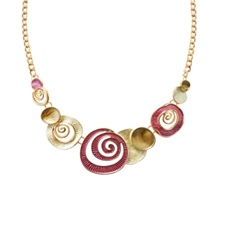 Collana Bijoux Fucsia Spirale Smaltata