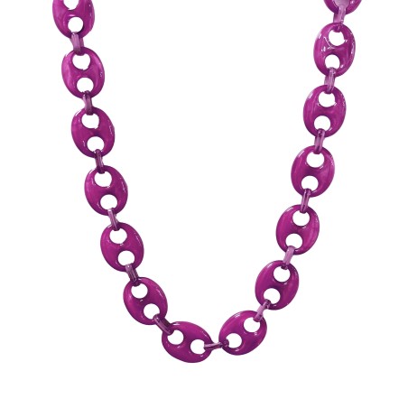 Collana Bijoux Lunga 1 metro Fucsia a Maglia Marinara