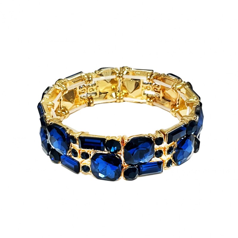 Bracciale Bijoux Elastico con Cristalli Blu