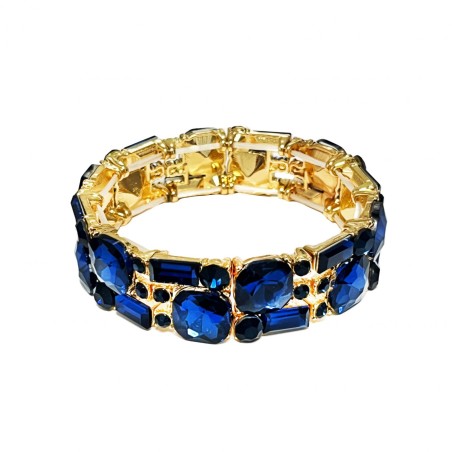 Bracciale Bijoux Elastico con Cristalli Blu