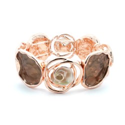 Bracciale Bijoux Elastico Rose Gold Smaltato Marrone