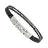 Bracciale Uomo Tennis Groumette Acciaio Nero e Zirconia