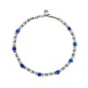 Bracciale Uomo Pietre Perline Silver-Blue Acciaio 316L