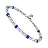 Bracciale Uomo Pietre Perline Silver-Blue Acciaio 316L