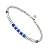 Bracciale Uomo BULL7 Pietre Perline Silver-Blue Acciaio 316L